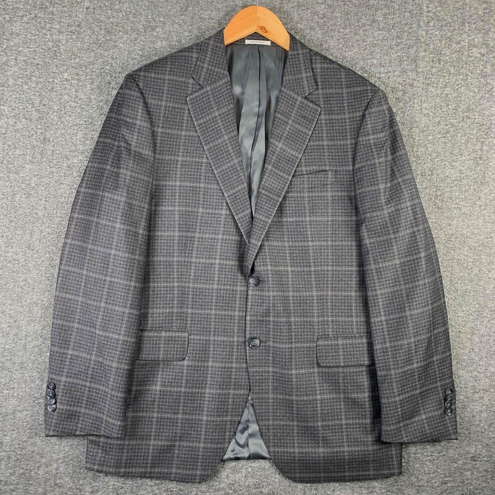 Peter Millar Blazer Jacket Men 42R Cashmere Wool Windowpne Sport Coat Suit